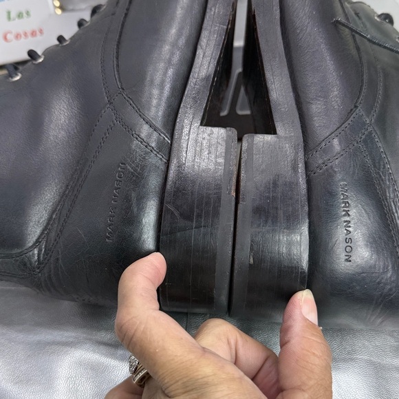 (B2)Mark Nason Los Angeles
Black Leather Lace-Up Boots with Side Zip -Men's 10.5 - Picture 11 of 12